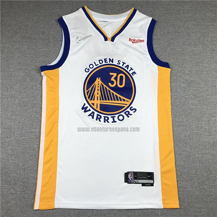 Camiseta Golden State Warriors Stephen Curry NO 30 Association 2021-22 Blanco